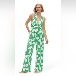 NWT Halter Ginkgo Green Jumpsuit - DVF for Target, Size Large.